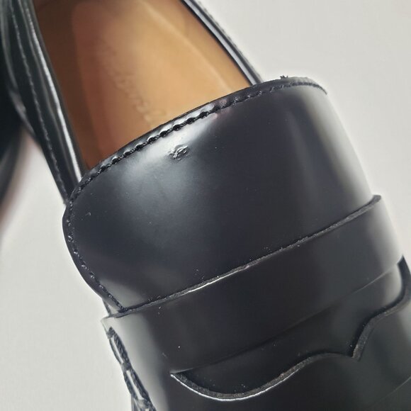 Madewell The Vernon Loafer Women's 8 True Black Polished Leather Slip-On Shoes - Picture 9 of 16